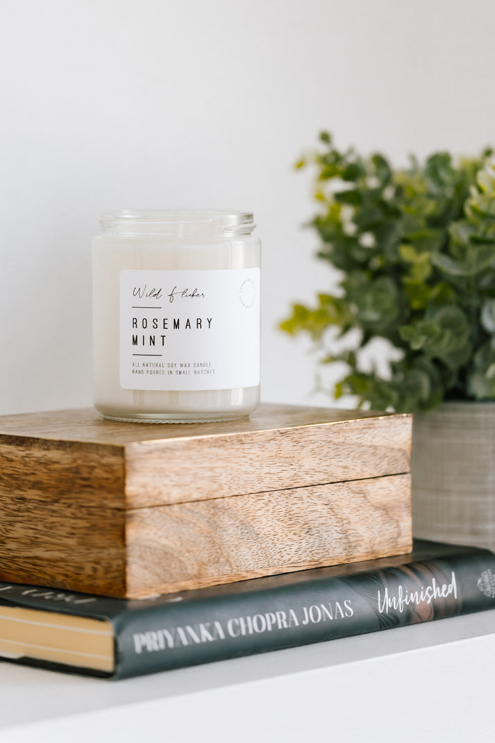 ROSEMARY MINT SOY WAX CANDLE