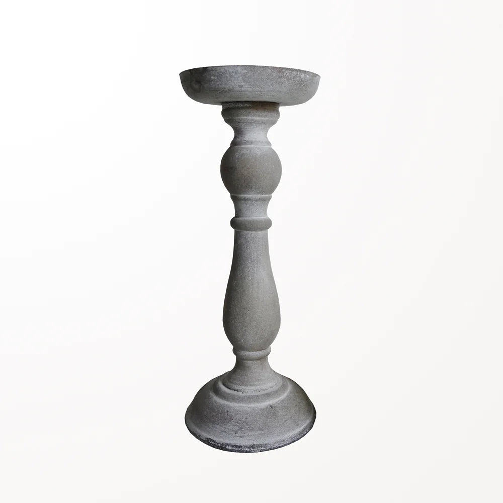 RUSTIC GREY CANDLE HOLDER