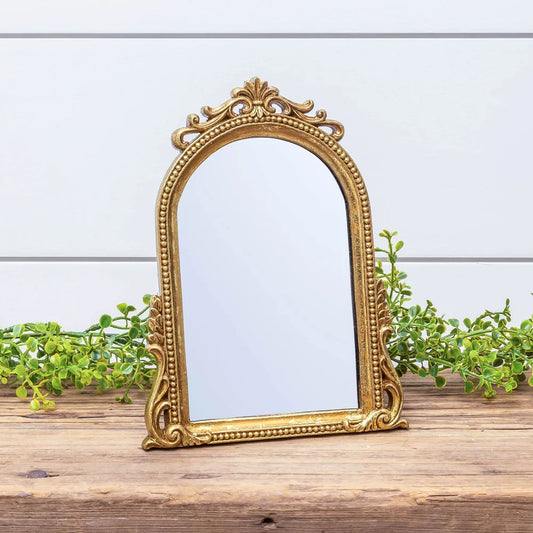 ARCHED GOLD LEAF MIRROR