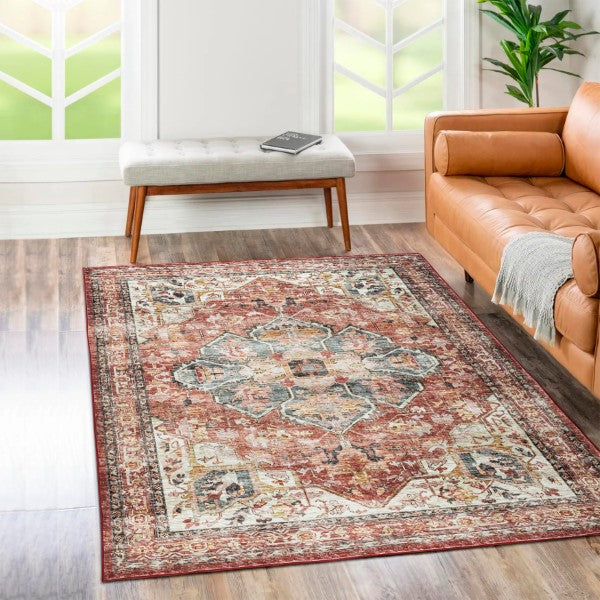 BRIO MODERN RED WASHABLE RUG BRI-1000