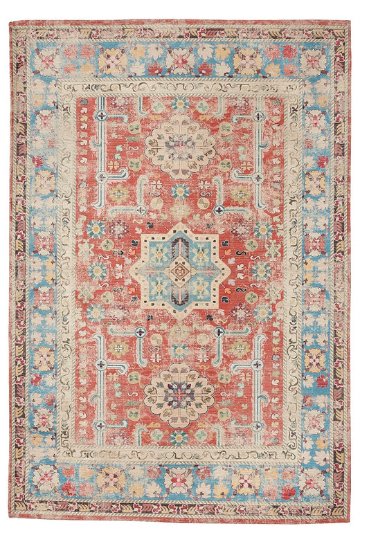 SPARX MEDALLION ORANGE/BLUE WASHABLE RUG PPL-C1797