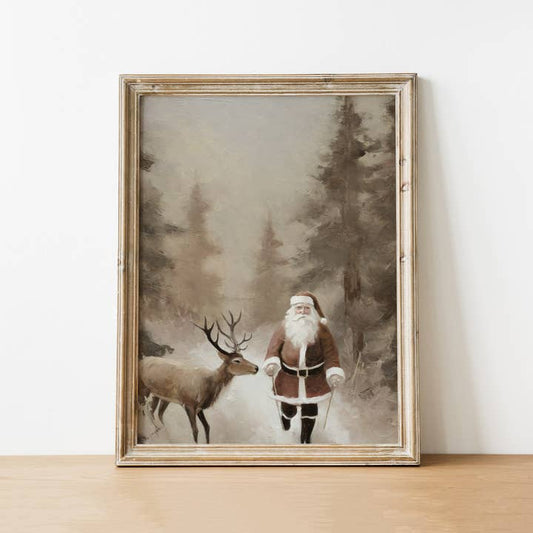 VINTAGE SANTA ART PRINT 8X10