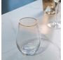 STEMLESS WINE GLASS WITH GOLD RIM