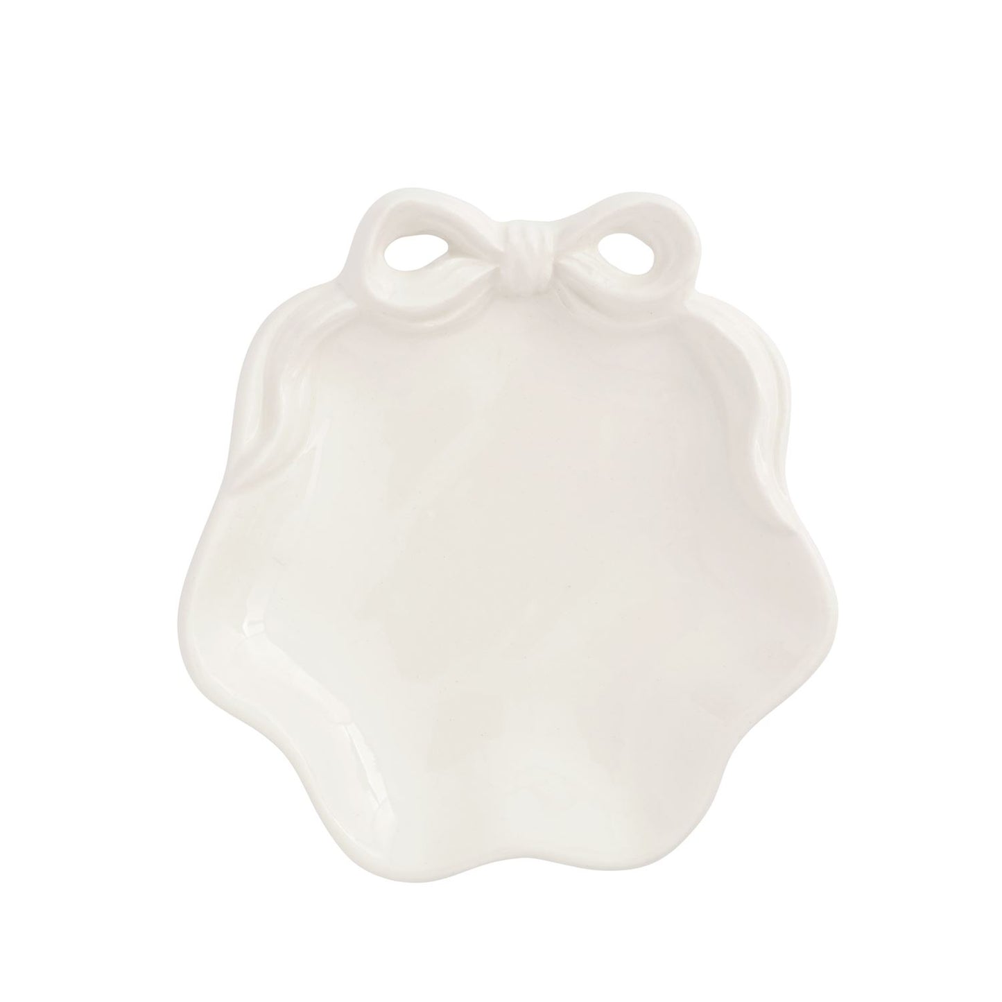 WHITE BOW RING DISH