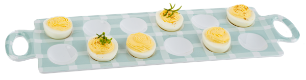 BLUE GINGHAM DEVILED EGG PLATTER