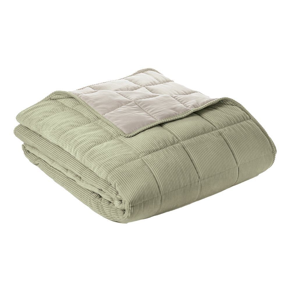 CORDUROY SOLID SAGE GREEN QUILT