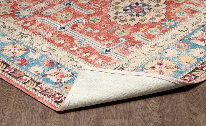 SPARX MEDALLION ORANGE/BLUE WASHABLE RUG PPL-C1797