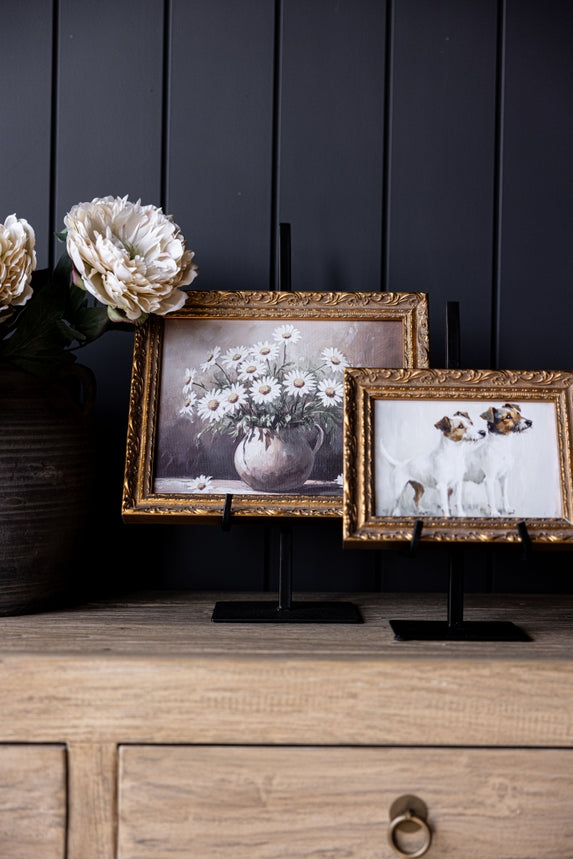 DAISY VINTAGE GOLD FRAMED ART