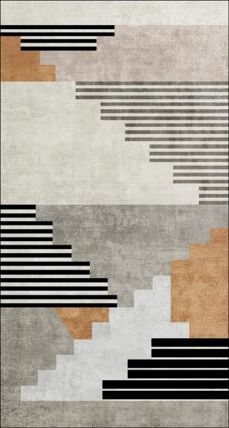 SPARX MODERN GREY/BEIGE WASHABLE RUG PPL-1023