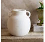 WHITE TWO HANDLE JUG VASE