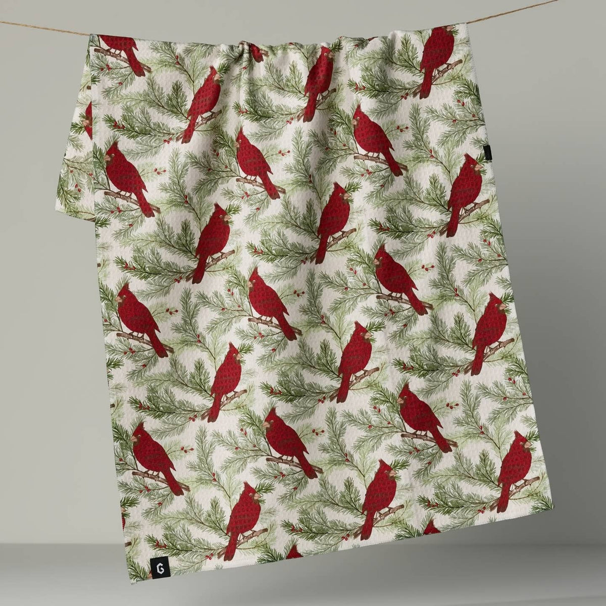 WINTER CRIMSON HOLIDAY TEA TOWEL