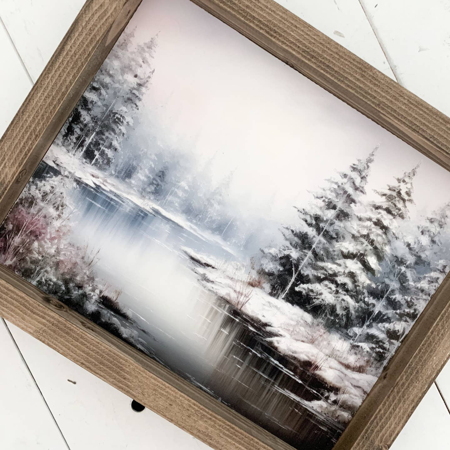 WINTER STREAM WOOD FRAMED ART