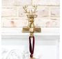 GOLD EYEGLASS REINDEER STOCKING HOLDER