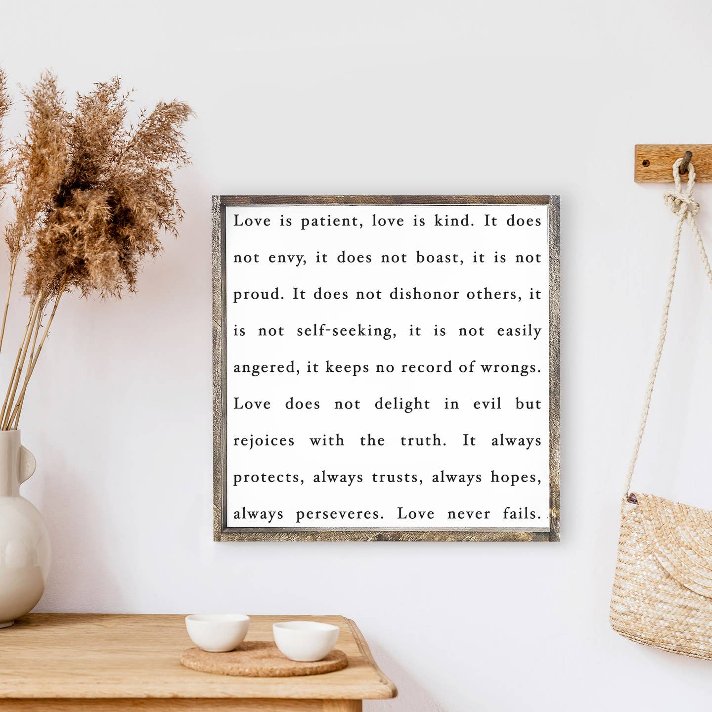 LOVE IS PATIENT WOOD SIGN