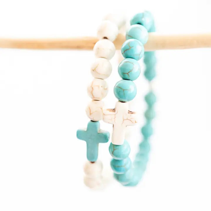 BEADED CROSS BRACELET