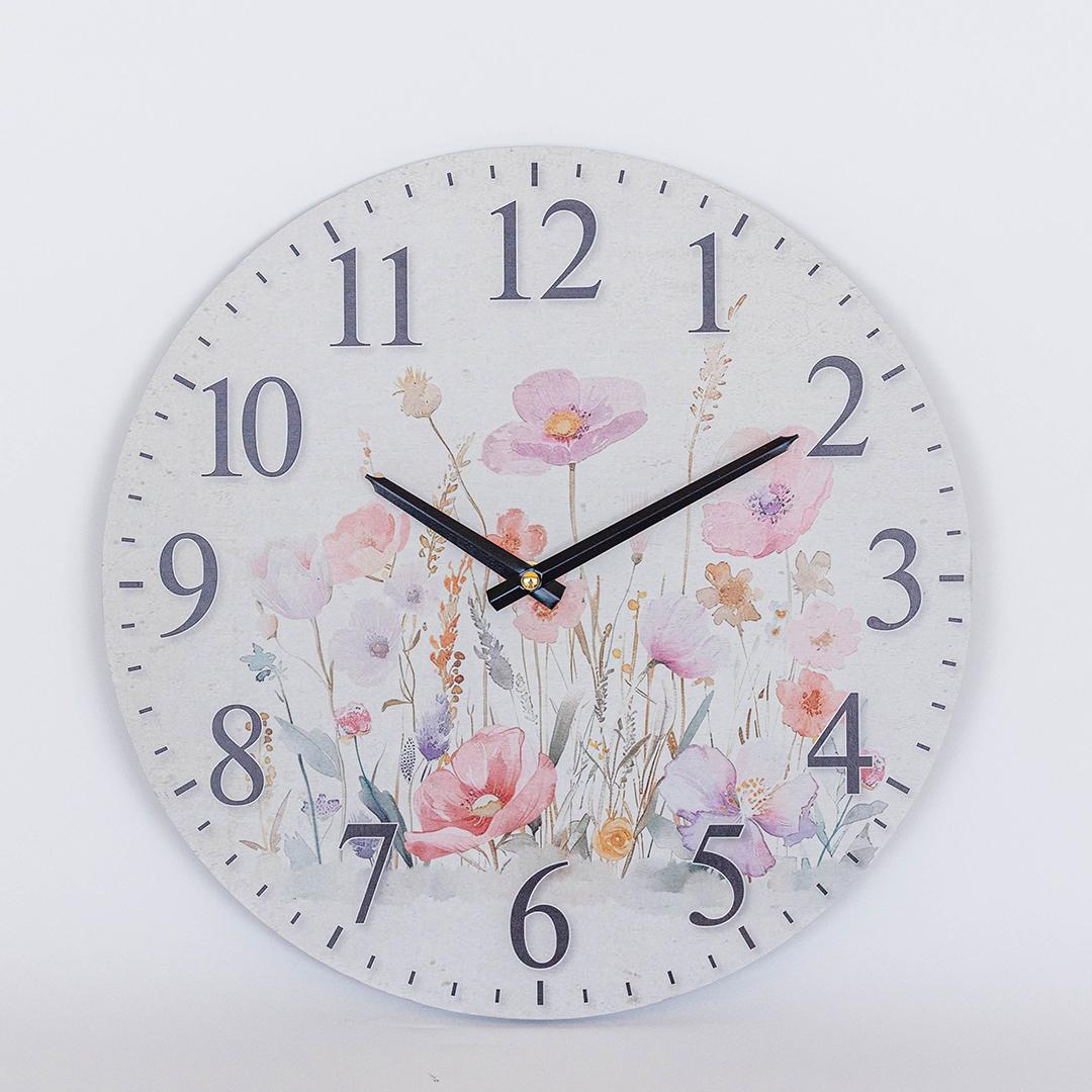 FIELD FLOWERS WALL CLOCK