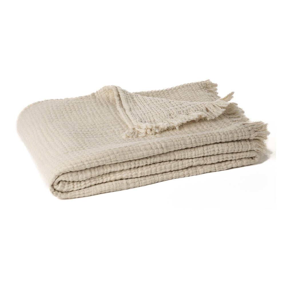 CREAM COTTON MUSLIN THROW