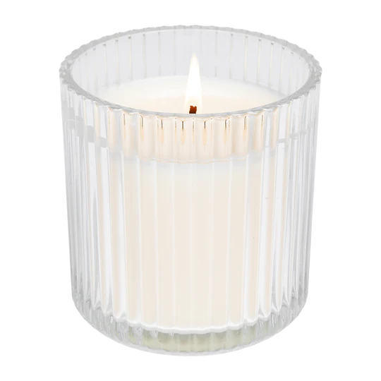 WILD FLOWERS AND SALT RIBBED GLASS JAR CANDLE