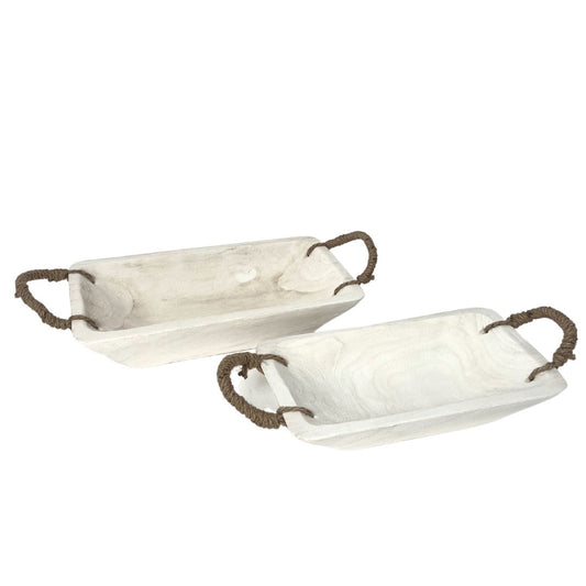 WOOD TRAY WITH HANDLES