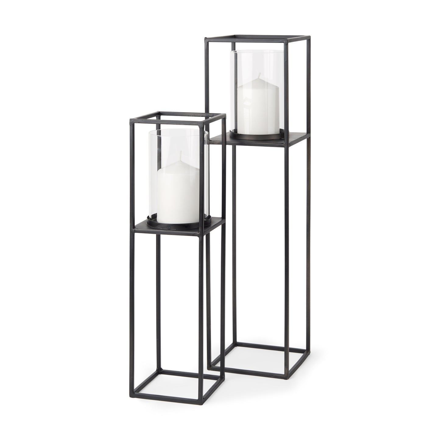 MATTE BLACK PILLAR CANDLE HOLDERS
