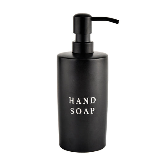 BLACK STONEWARE HAND SOAP DISPENSER