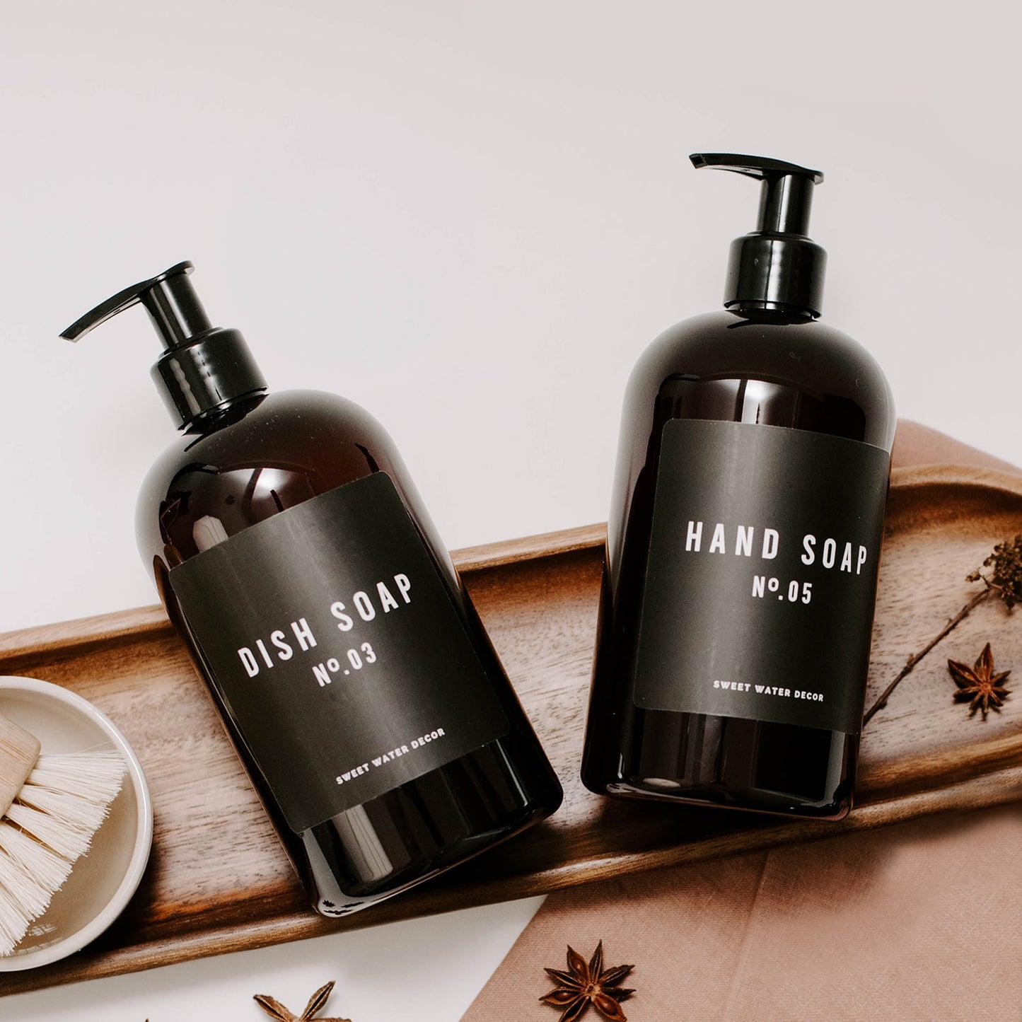 AMBER PLASTIC COUNTERTOP DISPENSERS