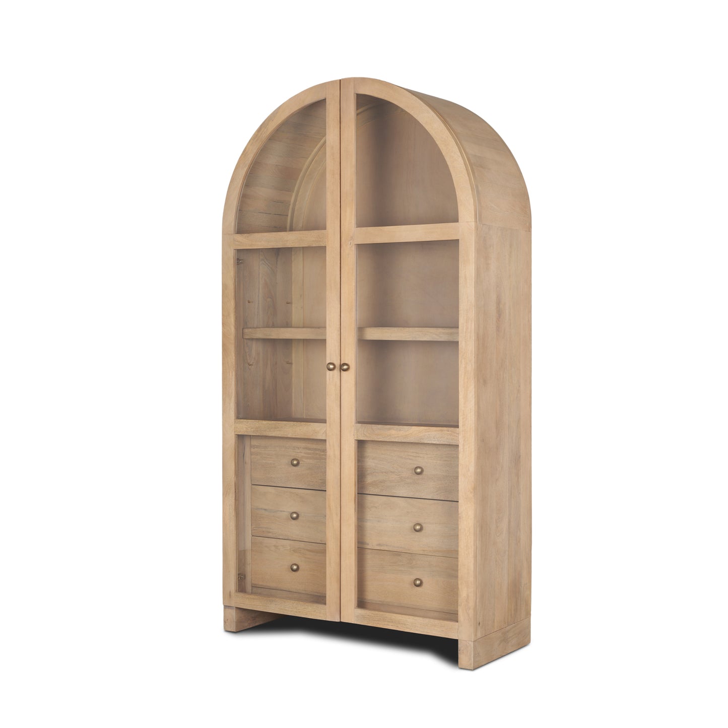 SURI LIGHT BROWN WOOD ARCHED CABINET