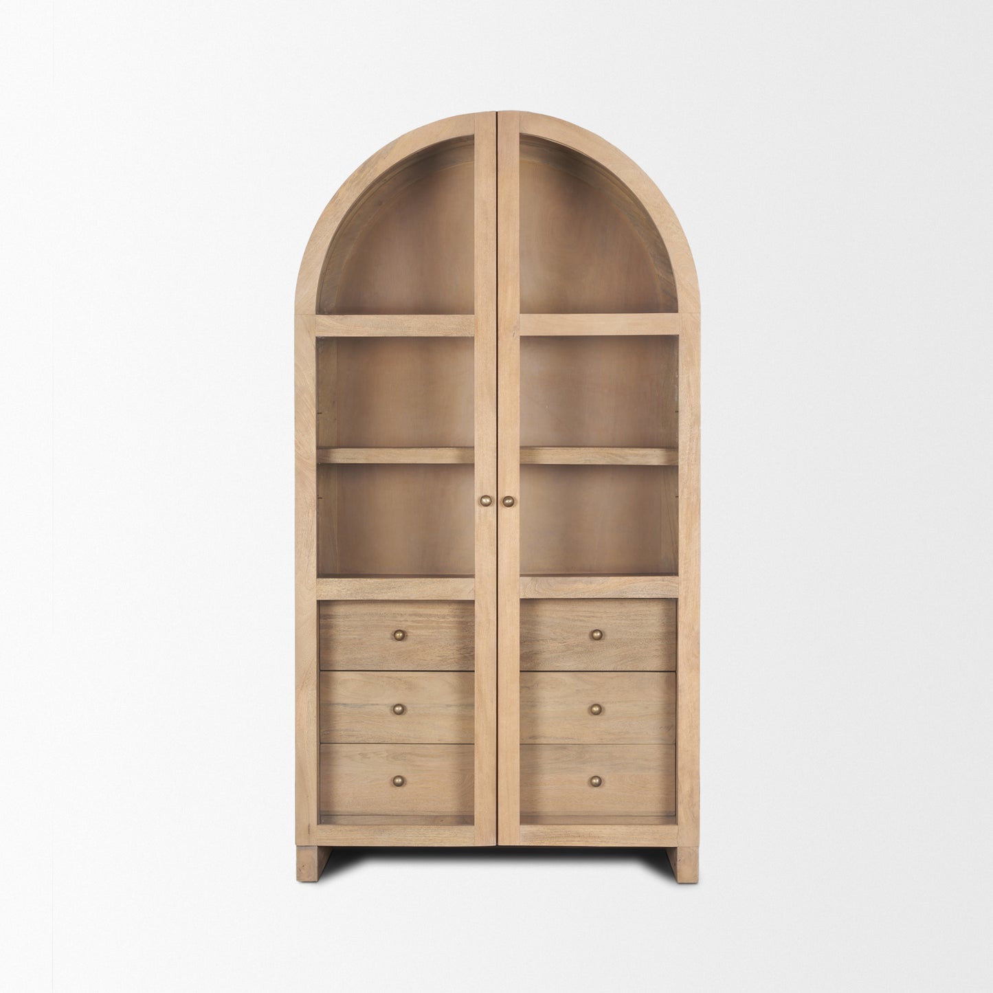 SURI LIGHT BROWN WOOD ARCHED CABINET