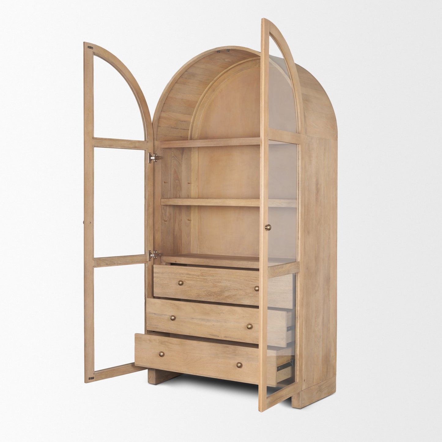 SURI LIGHT BROWN WOOD ARCHED CABINET