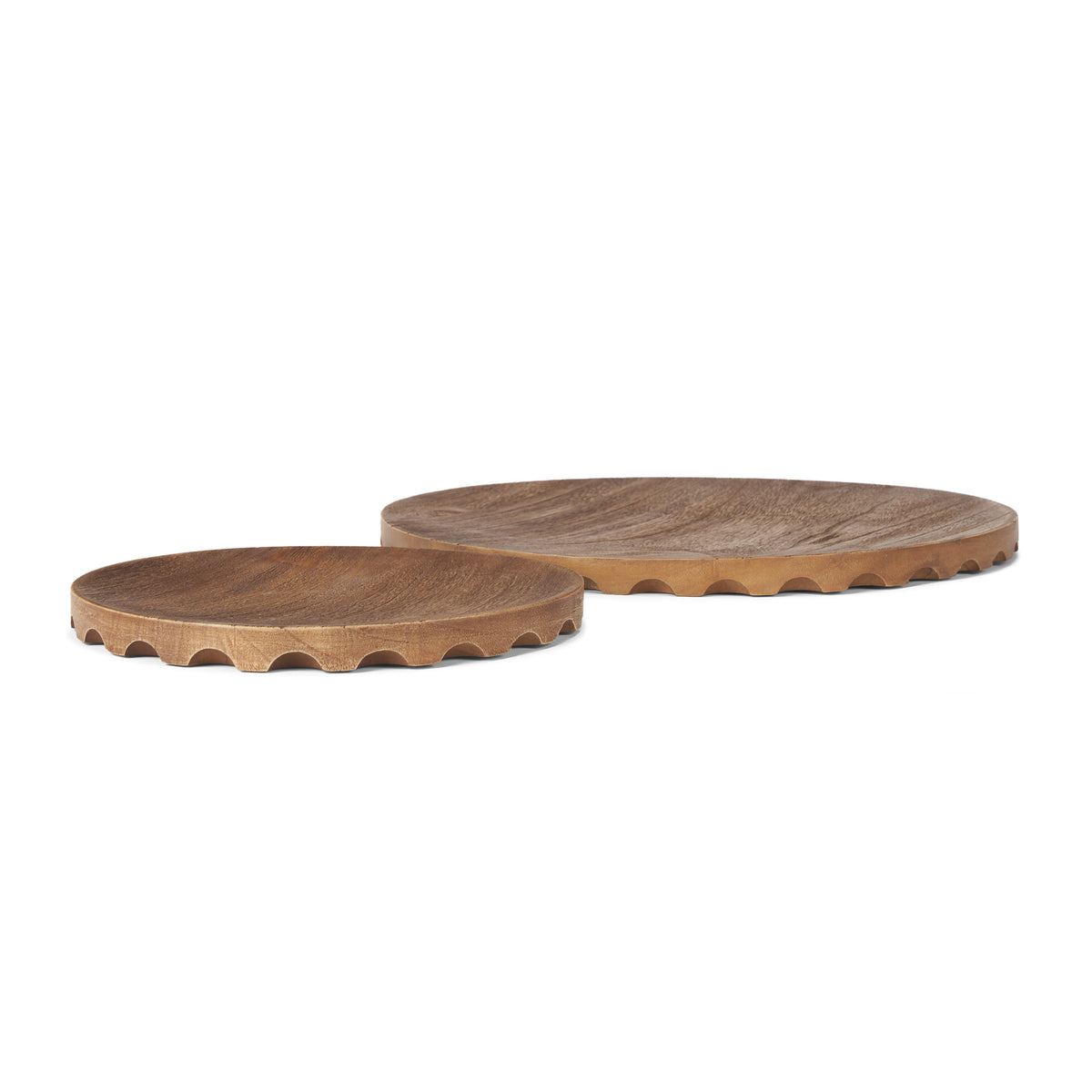 WAVERLY LIGHT BROWN SCALLOPED TRAYS