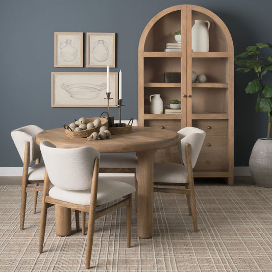 SURI LIGHT BROWN WOOD ARCHED CABINET