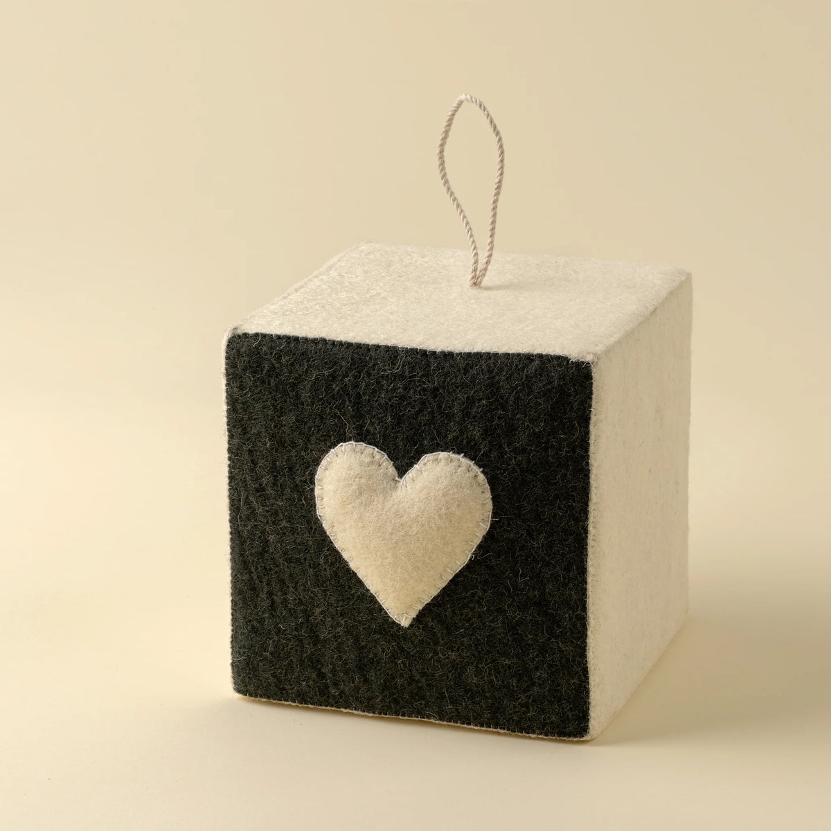 WHITE HEART FELT DOORSTOP