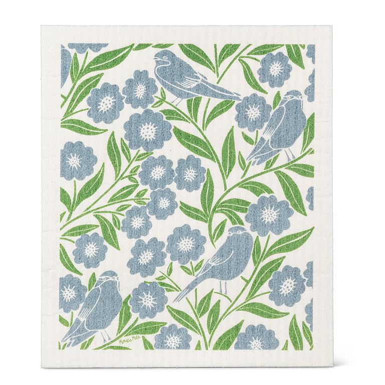 FLORAL KITCHEN TOWEL & SWEDISH DISHCLOTH SET