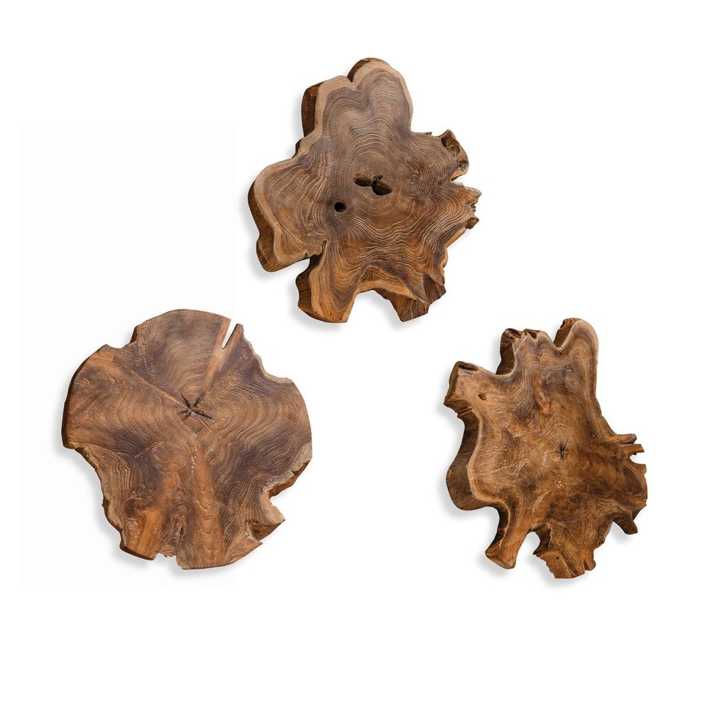 KALANI INDOOR/OUTDOOR WOOD DECOR - NATURAL S/3