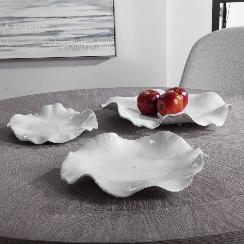 ABELLA CERAMIC WALL DECOR - WHITE S/3