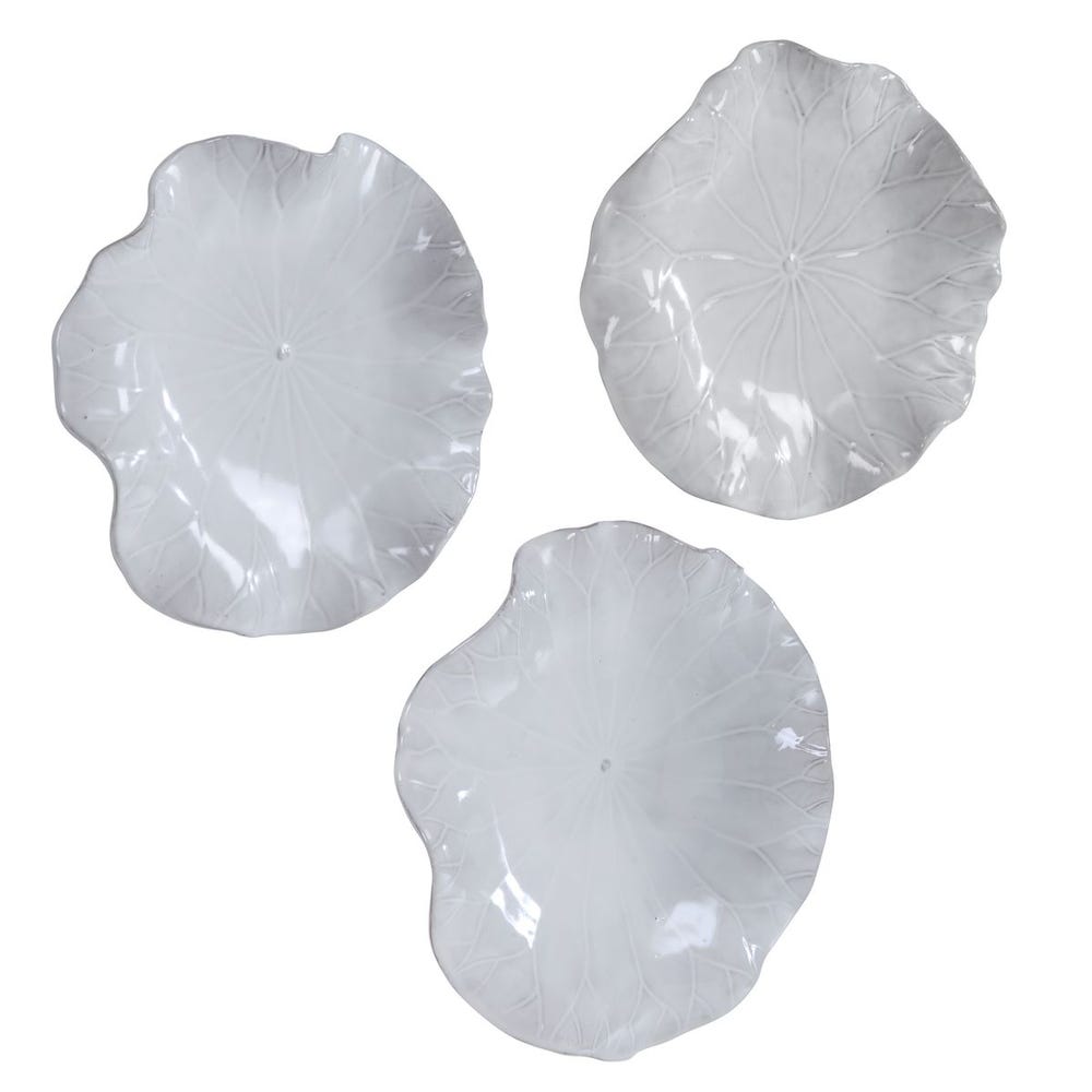 ABELLA CERAMIC WALL DECOR - WHITE S/3