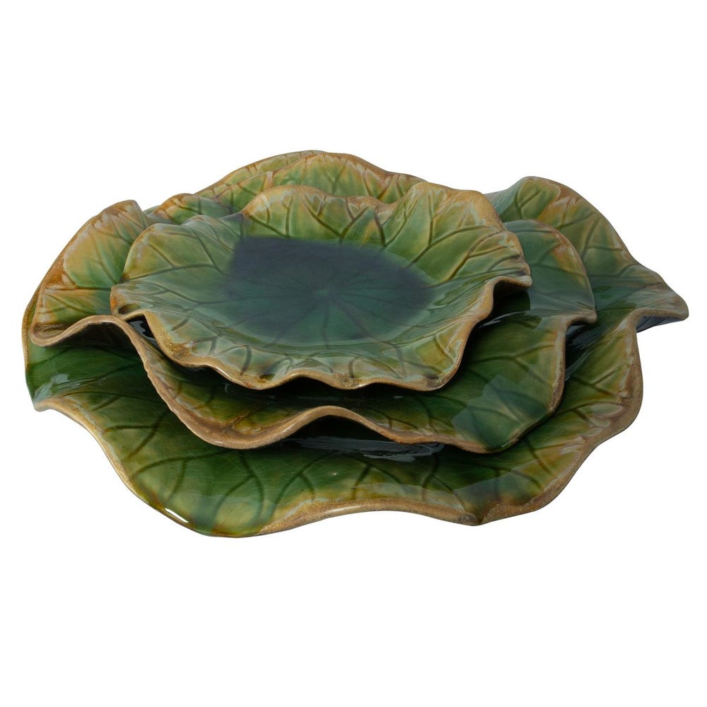 ABELLA CERAMIC WALL DECOR - GREEN S/3
