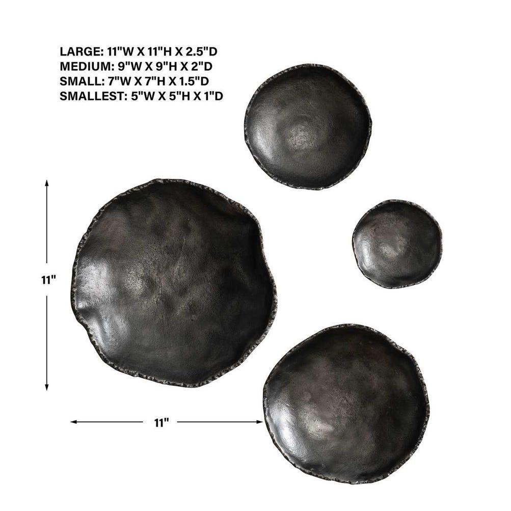 LUCKY COINS METAL WALL DECOR - NICKEL S/4