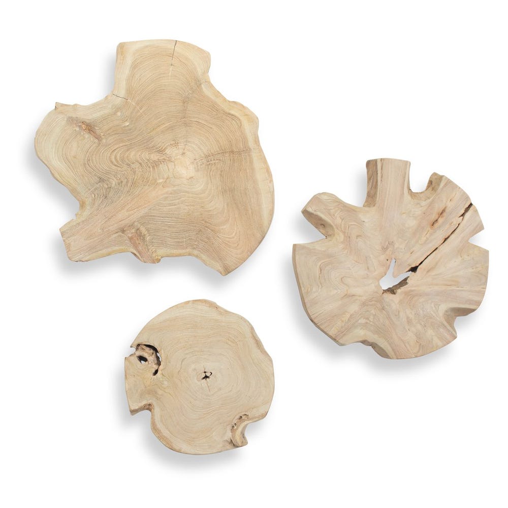 KALANI INDOOR/OUTDOOR WOOD DECOR - BLEACHED S/3