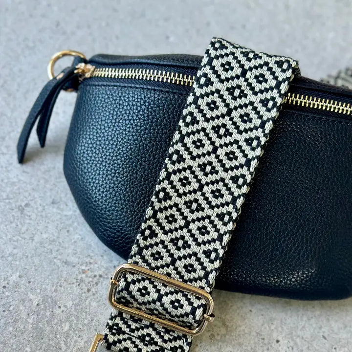 BLACK & CREAM PURSE STRAP