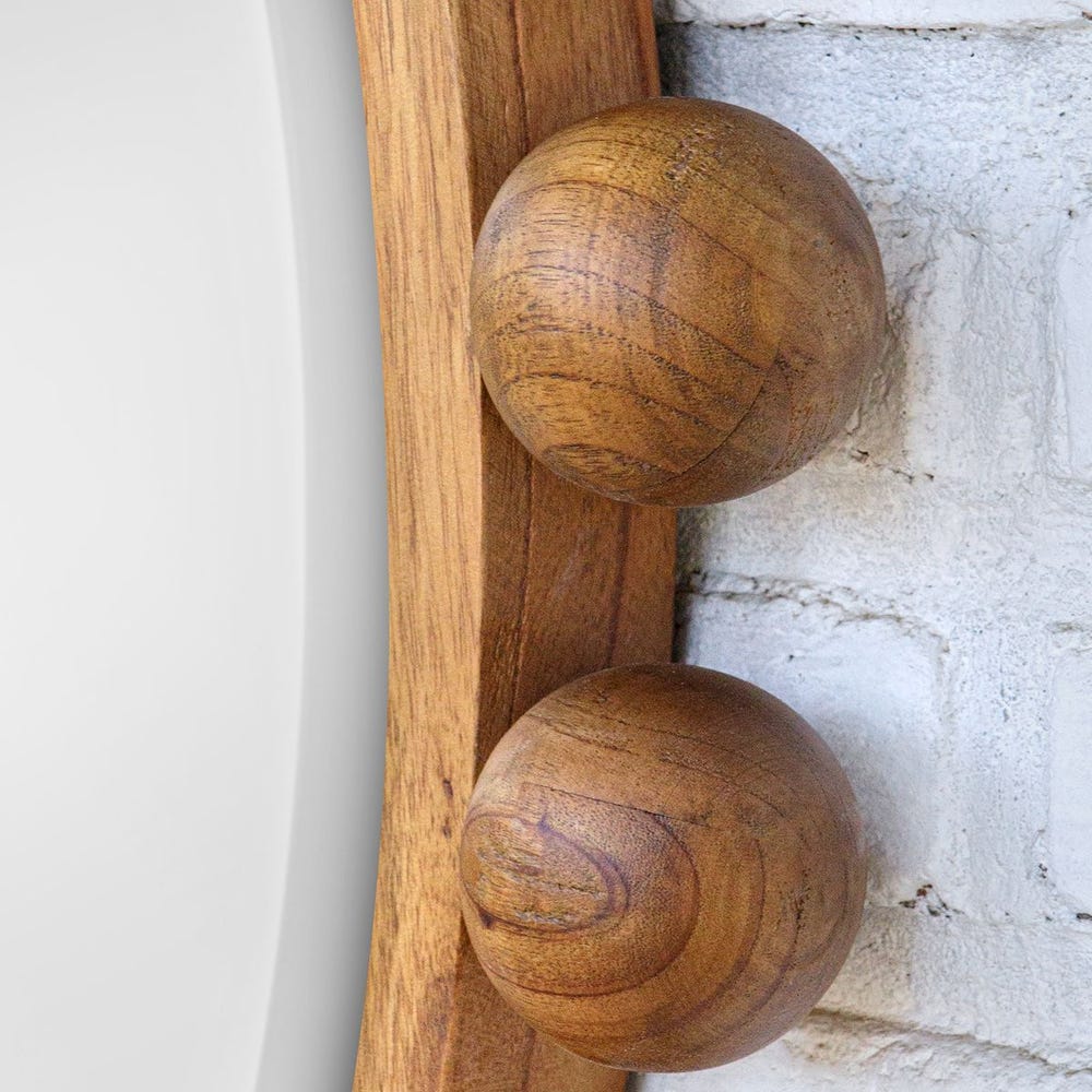 CYRA ROUND MIRROR - WALNUT
