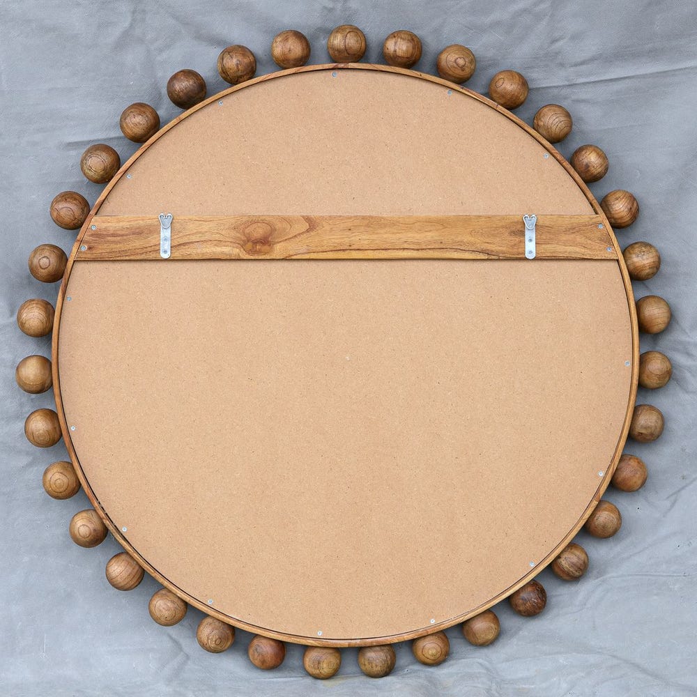 CYRA ROUND MIRROR - WALNUT