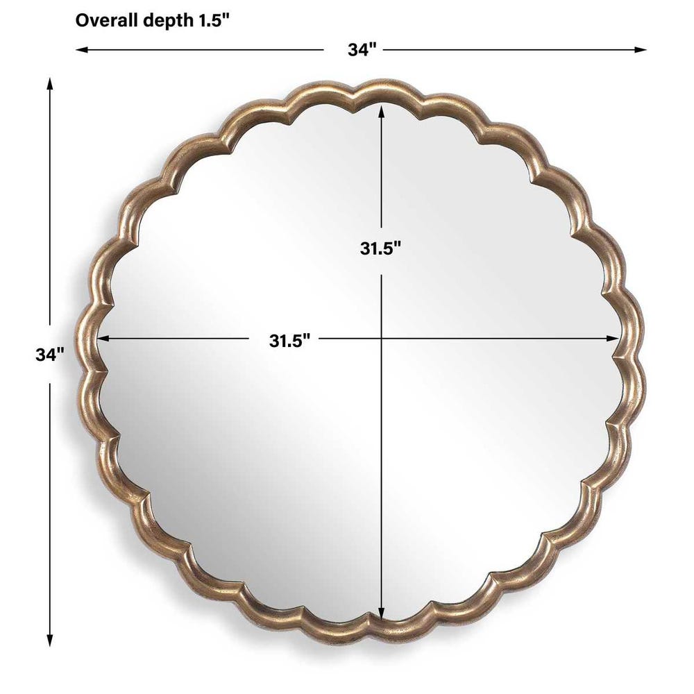 CERRITO ROUND MIRROR - ANTIQUE BRASS