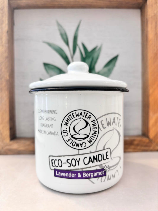 LAVENDER & BERGAMOT ENAMEL JAR CANDLE