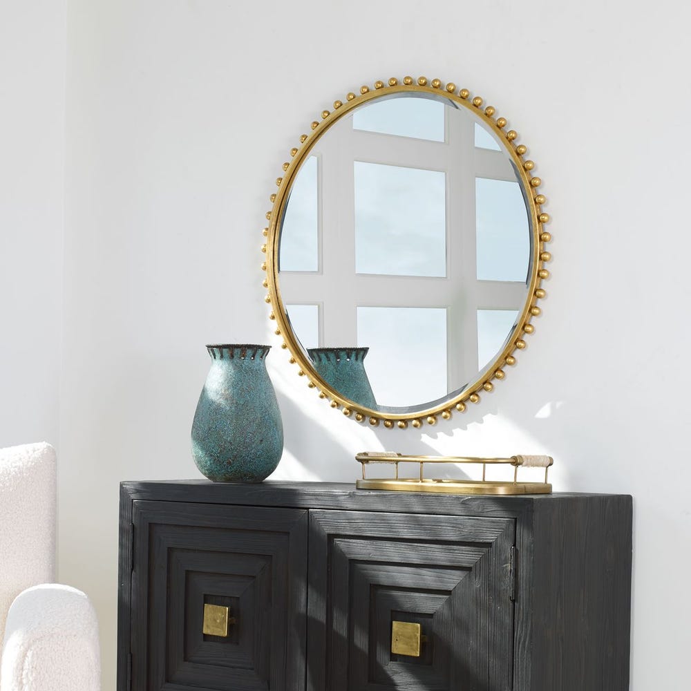 TAZA ROUND MIRROR - GOLD