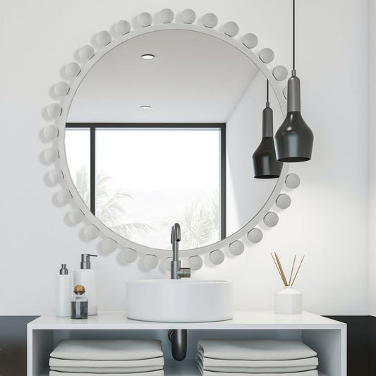 CYRA ROUND MIRROR - WHITE
