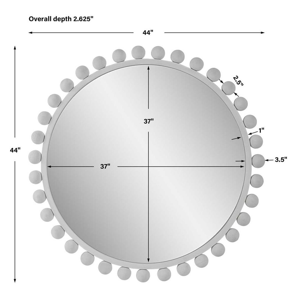 CYRA ROUND MIRROR - WHITE