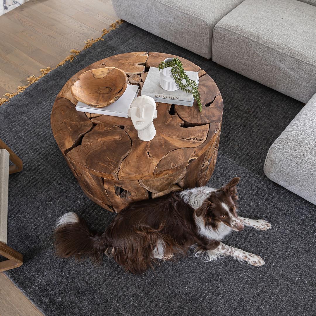 SOLID WOOD ROUND COFFEE TABLE