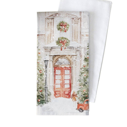 SNOWY DOORS TEA TOWEL