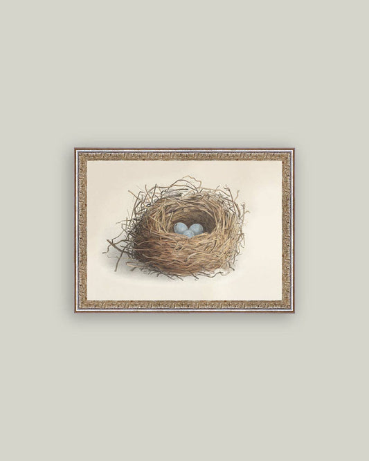 BLUE EGGS FRAMED ANTIQUE ART